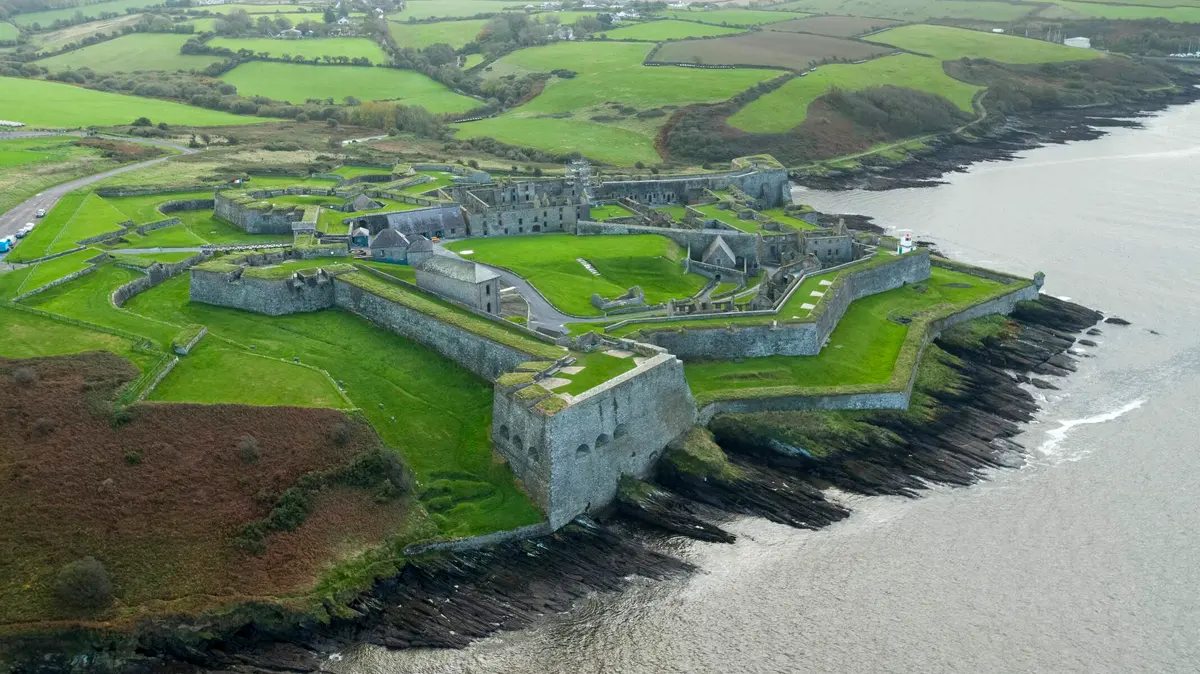 The star-shaped walls of Charles Fort on the headland above Kinsale harbour